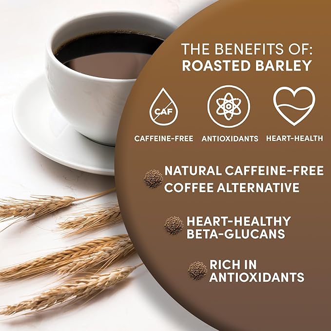 Worldwide Botanicals Organic Barley, Dark Roast – 1 lb –Italy’s Orzo, their Favorite Caffeine-Free Coffee Alternative – Brew Like Coffee – Acid Free, Gluten Free, Kosher, 16 ounces