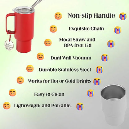 Cute Shot Glasses with Handle 2 oz, Mini Shot Tumbler with Lid and Straw, Kawaii Insulated Tumblers with Chain for Espresso Coffee Spirits Cute Stuff Funny Gifts (6 Pack-B)