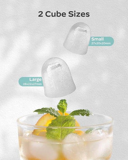 Silonn Ice Maker Countertop Machine with Handle, 26lbs in 24h, 9 Ice Cubes Ready in 6 Mins, Self-Cleaning Ice Makers with Basket and Scoop, Ideal for Home Kitchen Camping, Green