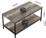 Load image into Gallery viewer, SAYGOER 2-Tier Coffee Table for Living Room Farmhouse Style Center Table with Storage Shelf Rectangle Wood Table for Large or Small Spaces Apartment Home Office, Easy Assembly Gray Wash