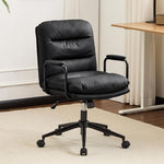 Load image into Gallery viewer, Furniliving Leather Home Desk Chair, Comfortable Executive Office Chair with Wheels, Ergonomic Computer Task Chair Adjustable Height, Black