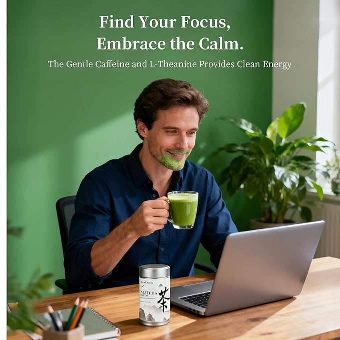 LeafCharm Ceremonial Grade Matcha Powder 100g,3.52oz Resealable Tin,Sugar Free Matcha Powder,Rich in Antioxidants & Energy Boosting, New Year Wellness Gift,Daily Ritual for Cafe, Latte, Collagen,& Smoothies