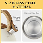 Load image into Gallery viewer, MARSKITOP Tea Kettle, 2.6 Quart Tea Pot for Stove, Food Grade Stainless Steel Whistling Teapot for Stovetop with Anti-Hot Handle, Suitable for All Heat Sources, Cream White