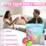 Load image into Gallery viewer, Super Yerba Mate Instant Powder Variety Pack - Citrus, Lemon &amp; Grapefruit Flavors | 30 Servings Each | Energy Boost, Mental Clarity, Gut Health &amp; Satiety | Prebiotics, Probiotics, Hot &amp; Cold Brew, Portable (Grapefruit)