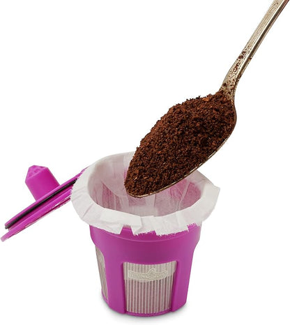 Disposable Coffee Filters, 400 Count Paper Coffee Filter for Keurig Brewers Single Serve 1.0 and 2.0 Compatible with All Brands Reusable K Cup Filter, White