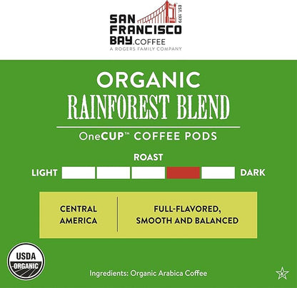 San Francisco Bay Compostable Coffee Pods - Organic Rainforest Blend (120 Ct) K Cup Compatible including Keurig 2.0, Medium Dark Roast