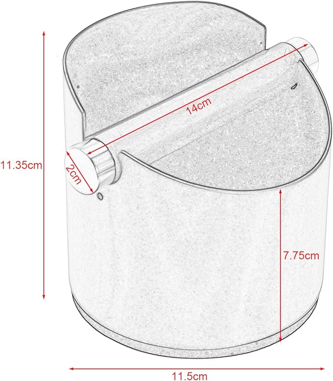 Espresso Knock Box, Stainless Steel Coffee Grounds Knock Box, With Removable Knock Bar and Non-Slip Rubber Base (Silver)