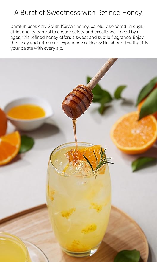 Damtuh Honey Jeju Hallabong Tangerine Preserves Tea – Natural Sweetness with Real Tangerine Slices, No Artificial Additives – Perfect for Tea, Jam, or Salad Dressing – 2.2lb 1000g