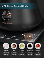 Load image into Gallery viewer, Electric Kettle, Gooseneck Electric Kettle, ±1℉ Precise Temperature Control, Stainless Steel Interior, Quick Heating for Pour Over Coffee, Tea &amp; Boiling Water, 0.9L (Black)