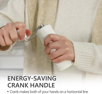 TIMEMORE Chestnut C2S Manual Coffee Grinder Capacity 25g with CNC Stainless Steel Conical Burr, Internal Adjustable Setting, Double Bearing Positioning, Hand Grinder (White)