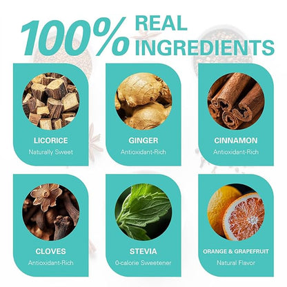 WT WEETEE Licorice Spice Herbal Tea Bags, 2g x 80 Counts, Sweet with Warming Spices Tea Includes Licorice Root, Ginger, Clove, Cinnamon & More, Natural Caffeine-free