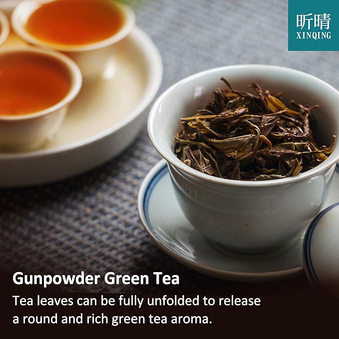 Xin Qing Gunpowder Green Tea Gunpowder Tea Zhu Cha Pearl Tea Loose Leaf Green Tea 200g / 7.05oz