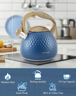 Load image into Gallery viewer, Tea Kettle,2.5 Quart Stovetop Tea Kettles Loud Whistle,Food Grade Stainless Steel Water kettles for Stove Top with Anti-hot Ergonomic Handle,Suitable for All Heat Sources