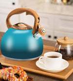 Load image into Gallery viewer, Tea Kettle, Stainless Steel Whistling Tea Kettle,3.2Qt Tea Pot for Stove with Cool Handle,Strong and Durable (Dark Green Gradient)