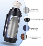 Load image into Gallery viewer, HoneyBee Insulated Water Bottle41 Ounce For Hot &amp; Cold Drink, 18/8 Stainless Steel Vacuum Insulation BPA Free, Travel Keep Liquid Hot For 24 Hours (Starry Blue)…