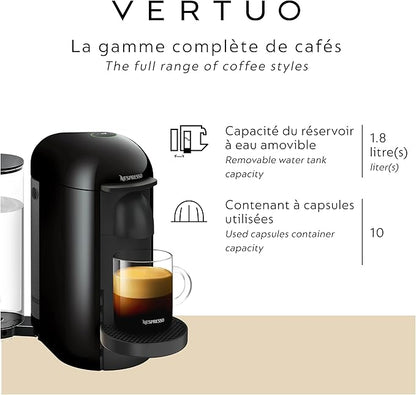 Nespresso Vertuo Plus Coffee and Espresso Maker by Breville, Ink Black