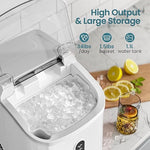Load image into Gallery viewer, Antarctic Star Countertop Ice Maker with Soft Chewable Pellet Ice, 34lbs/24Hrs, One-Click Operation, Self-Cleaning Portable Peddle Ice Machine with Ice Scoop for Kitchen,Office,Bar,RV (White)