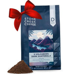 Load image into Gallery viewer, Stone Creek Coffee Dark Roast Ground Coffee – 12 Ounce (Pack of 1) – Smooth and Chocolatey Fresh Roasted Coffee Beans with Rich and Fruity Tasting Notes, 3 Volcanoes Dark Guatemala