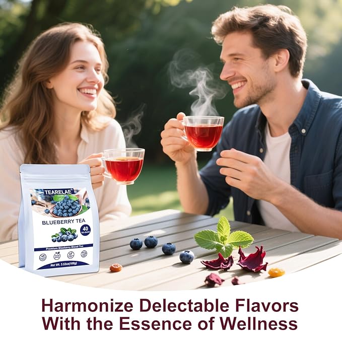 TEARELAE - Blueberry Tea, 40 Count - Premium Blueberry Tea Bags with Hibiscus, Mint & Raisins - Refreshing Taste - Non-GMO - Caffeine-Free