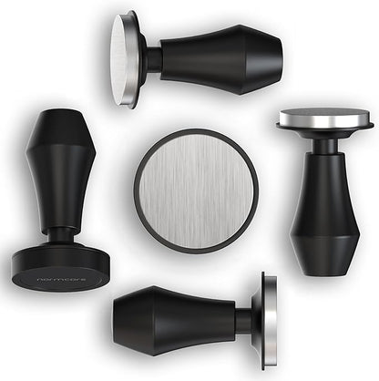 Normcore Coffee Tamper 57mm, Spring-loaded Tamper V4, Barista Espresso Tamper Flat Base with 15lb / 25lb / 30lbs Springs, Anodized Aluminum Handle and Stand, Fits Ascaso Lelit 57mm portafilters