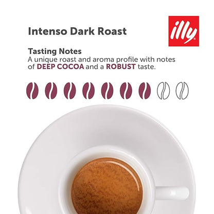 illy Ground Coffee Moka - 100% Arabica Flavored Coffee Ground - Rich Aromatic Coffee Grounds Profile – Intenso Dark Roast – Warm Notes of Cocoa & Dried Fruit - No Preservatives – 8.8 Ounce