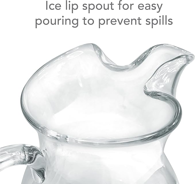 Mikasa Napoli Clear Glass Beverage Pitcher, 70 Ounce Capacity, Durable and Elegant Design for Serving Water, Iced Tea, or Cocktails