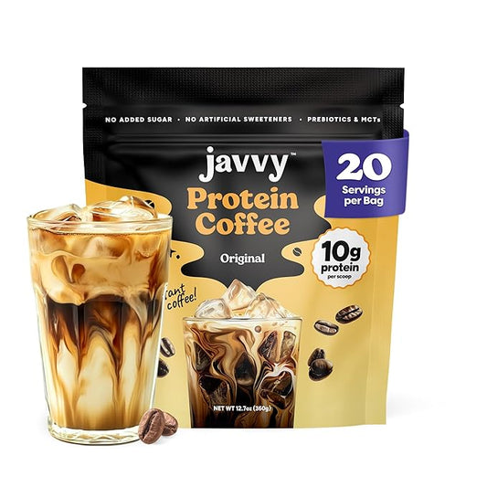Original Protein Iced Coffee - Premium Whey Protein & Instant Iced Coffees - 100% Natural Cold Brew Coffee - Zero Artificial Flavors & Sweeteners, 80 mg Caffeine Per Serving, 0g of Sugar, 20 Servings
