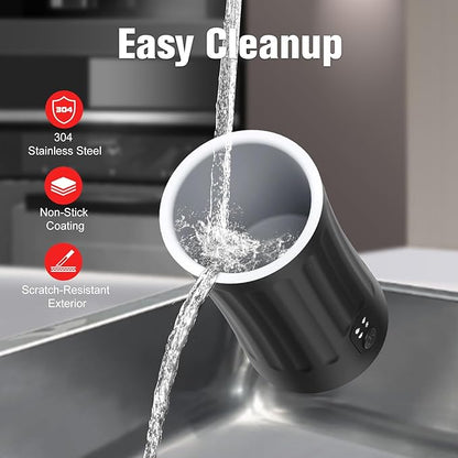 Electric Milk Frother, 4-in-1 Milk Steamer and Frother, 8.1oz/240ml Automatic Warm and Cold Foam Maker, Auto Shut-Off Frother for Coffee, Latte, Cappuccino, Macchiato(Black)