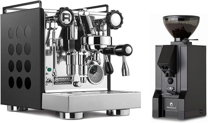 Rocket Espresso Appartamento Nera Espresso Machine and Eureka Mignon Notte Grinder Bundle (Black)
