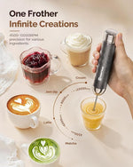 Load image into Gallery viewer, Maestri House Rechargeable Milk Frother with Stepless Speed Control, LunaFro 2.0 Handheld Electric Foam Maker Waterproof Drink Mixer Foamer for Lattes, Cappuccino