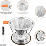 Load image into Gallery viewer, Pour Over Coffee Dripper, Paperless Pour Over Coffee Filter, Reusable Pour Over Coffee Maker Set, Dual-Layer Stainless Steel Cone Filter, Detachable Dripper Stand, Single Cup Brewer 1-2 Cup