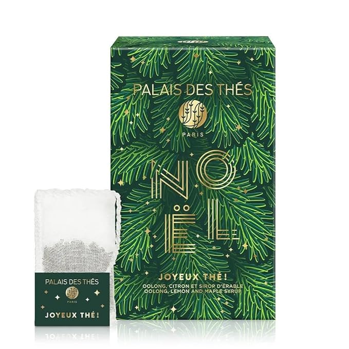 Palais des Thés Oolong Tea - Holiday Collection Organic Joyeux Thé Blend with Lemon & Maple Syrup - Premium Tea Bags, Serves 20 Cups