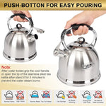 Load image into Gallery viewer, Tea Kettle for Stovetop, Food Grade Stainless Steel Water Kettle, Tea Pot for Home &amp; Kitchen, 3.0 Qt