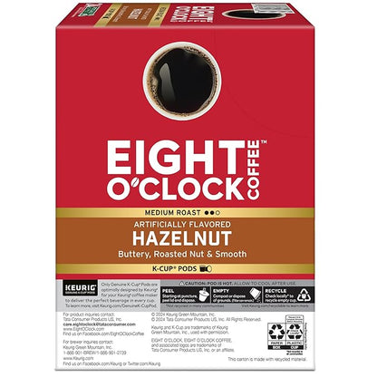 Eight O'Clock Coffee Hazelnut Keurig Single-Serve K-Cup Pods, Medium Roast Coffee, 96 Count