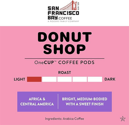 San Francisco Bay Compostable Coffee Pods - Donut Shop (120 Ct) K Cup Compatible including Keurig 2.0, Light Roast