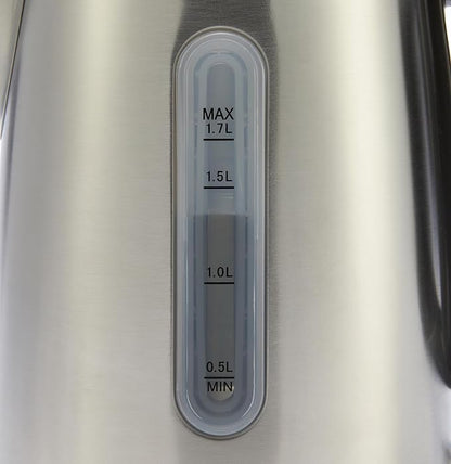 Amazon Basics Electric Stainless Steel Kettle for Tea and Coffee, BPA-Free, Fast Boiling, Auto Shut-Off, 1.8 Quarts, 1500W, Black and Silver