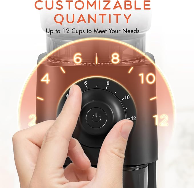 Coffee Grinder Electric, Conical Burr Coffee Bean Grinder with 30 Grind Settings