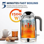 Load image into Gallery viewer, SUSTEAS Electric Kettle - 57oz Hot Tea Water Boiler with Thermometer, 1500W Fast Heating Stainless Steel Pot, Cordless LED Indicator, Auto Shut-Off &amp; Boil Dry Protection, Silver