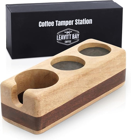 72mm Tamper Holders - Wooden Portafilter Holder & Espresso Station