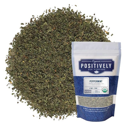 Organic Positively Tea Company, Peppermint Leaf, Herbal Tea, Loose Leaf, 4 Ounce