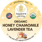 Load image into Gallery viewer, Organic Chamomile and Lavender Tea Pods for Keurig - Decaf Herbal Tea for Keurig K Cups - Honey Chamomile Lavender by Teavity (36 Tea Pods)