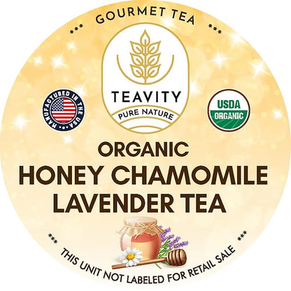 Organic Chamomile and Lavender Tea Pods for Keurig - Decaf Herbal Tea for Keurig K Cups - Honey Chamomile Lavender by Teavity (36 Tea Pods)