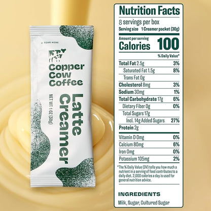 Copper Cow Coffee Pour Over Vietnamese Ground Coffee Pouches + Sweetened Condensed Milk Creamers (8 Coffees & 8 Milk Creamers) | Classic Black Lattes, No Refrigeration Needed