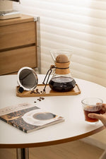 Load image into Gallery viewer, Pour Over Coffee Maker With Wood Sleeve，20oz/600mlPour Over Coffee Dripper,Pour Over Coffee Maker Set With Cork Stopper (20oz/600ml)