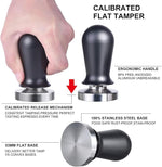 Load image into Gallery viewer, 53mm Calibrated Espresso Tamper, Calibrated Coffee Tamper with Spring Loaded Anodized Aluminum Handle Stainless Steel Flat Base, Professional Espresso Hand Tamper