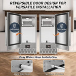 Load image into Gallery viewer, Commercial Under Counter Ice Maker Machine - 120 LBS/Day, Built in Installation, Auto-Clean,Reversible Door, Built 25LBS Ice Storage, Stainless Steel Ice Machine for Home &amp; Business Outdoor Use