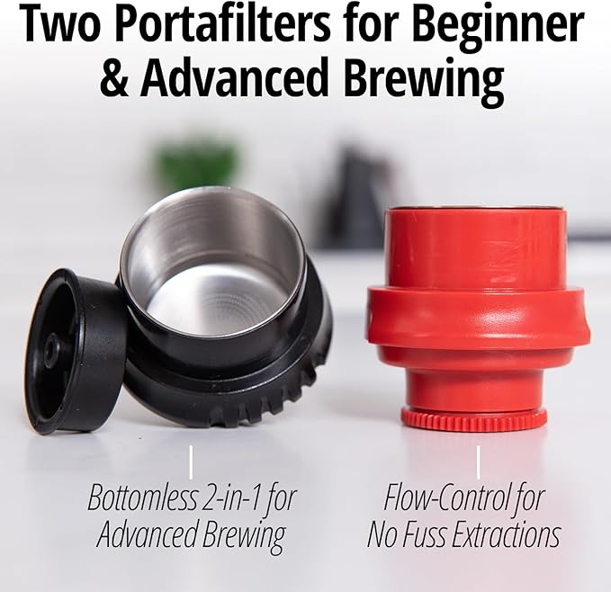 Flair The NEO Flex with Carrying Case: UPDATED Direct Lever Manual Espresso Maker for Beginners and Travel - Pressure Gauge for 9 BAR Brewing Included