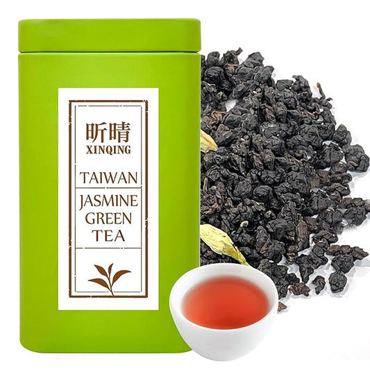 Xin Qing Taiwan Jasmine Green Tea Taiwan Green Tea Taiwan high mountain Green tea Jasmine Tea | Naturally Sweet and Not Bitter 200g/7.05oz