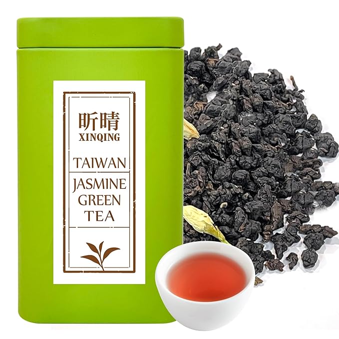 Xin Qing Taiwan Jasmine Green Tea Taiwan Green Tea Taiwan high mountain Green tea Jasmine Tea | Naturally Sweet and Not Bitter 200g/7.05oz