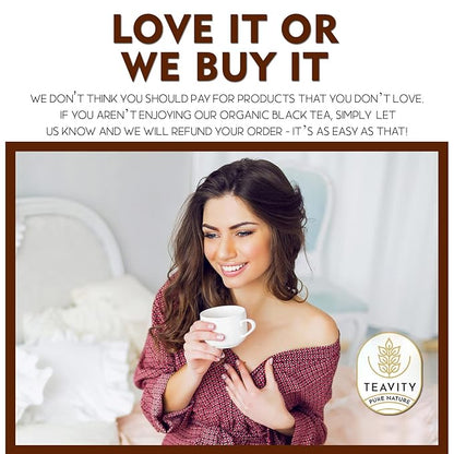 Organic Black Tea Pods for Keurig - Naturally Caffeinated Unsweetened Black Tea Pods by Teavity (24 Tea Pods)